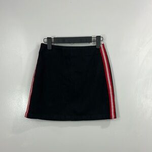 Topshop moto Black Skirt with Red Stripe
